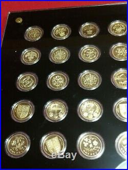 1983 to 2016 complete set 46 round £1 one pound proof coin hunt cities floral