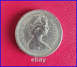 1984 £1 Coin, 2nd Year of Issue, Scottish Thistle Version, CIRCULATED CONDITION