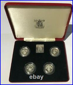 1984 1985 1986 1987 1 One Pound Silver Proof Coin Set Boxed COA Simply Coins