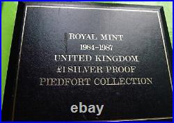 1984 1985 1986 and 1987 Pound £1 PIEDFORT SET Case and COA