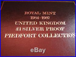 1984-1987 UK One Pound £1 Silver Proof Piedfort Set! Mintage 15,000