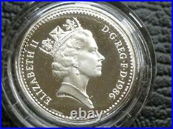 1984-1987 UK Sterling Silver Proof 4-coin One Pound £1 set Royal Mint Boxed+COA