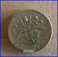 1984 (Rare) £1 One Pound Coin Crowned Scottish Thistle Brilliant Uncirculated