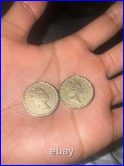 1985 Old circulated Round £1 coins one pound coin rare British Coin