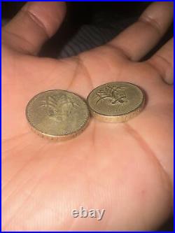 1985 Old circulated Round £1 coins one pound coin rare British Coin