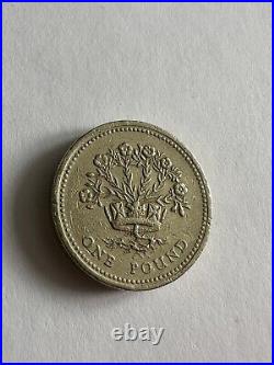 1991 £1 One Pound Coin Queen Elizabeth ll Decus Et Tutamen Error Upside Down