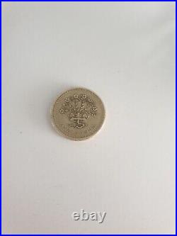 1991 £1 One Pound Coin Queen Elizabeth ll Decus Et Tutamen Error Upside Down