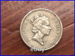 1993 Elizabeth II One Pound Error Coin Upside Down Super Rare