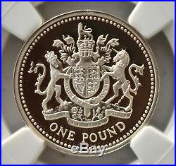 1993 ONE POUND £1 NGC PF70 U/CAM ROYAL ARMS Highest Grade Known Proof Britain UK