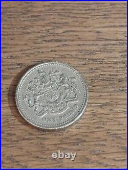 1993 Old Rare £1 Royal Coat of Arms Pound Coin TUTAMEN ET DECUS