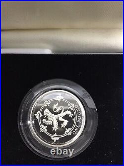 1994 1997 United Kingdom Silver Proof PIEDFORT £1 Four Coin Set Cased #6806