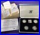 1994 1997 United Kingdom Silver Proof Piedfort £1 Four Coin Set Cased #7434