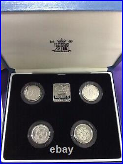 1994 1997 United Kingdom Silver Proof Piedfort £1 Four Coin Set Cased #7434