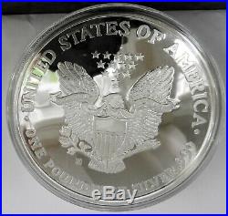 1994 ONE TROY Pound 16 OUNCE Silver COIN Walking Liberty EAGLE Low Mintage CASE