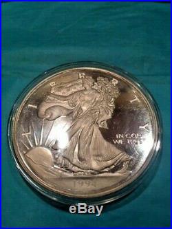 1994 One Half Pound Fine Silver. 999 Walking Liberty 8 Troy Oz