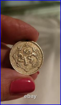 1994 RARE UK £1 ONE POUND COIN circulated NEMO ME IMPUNE LACESSIT