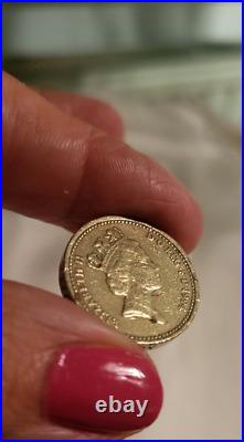 1994 RARE UK £1 ONE POUND COIN circulated NEMO ME IMPUNE LACESSIT