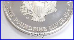 1995 One Pound Pure. 999 Silver Eagle In Clam Shell Case Washington Mint