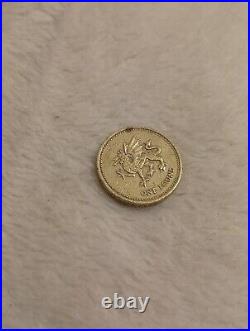 1995 Upside Down £1 Welsh Dragon One Pound Coin