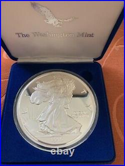 1996 Giant And Rare Uncirc-proof One Pound Silver Eagle Gorgeous! Washington Mint