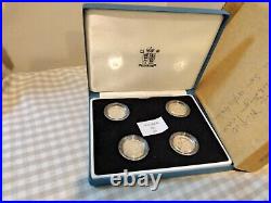 1997 2000 Royal Mint Sterling Silver Piedfort £1 One Pound Set Heraldic Arms