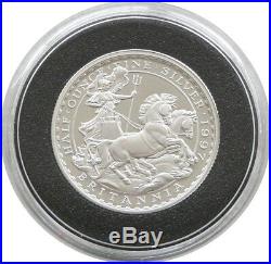 1997 British Royal Mint Britannia Chariot £1 One Pound Silver Proof 1/2oz Coin