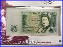 1997 First 1 Pound Banknote 200th Anniversary 1 Pound Coin Cover Mercury First