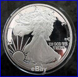 1997 ONE Pound PROOF. 999 Fine Silver Walking Liberty EAGLE COIN Low Mintage