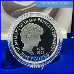 1999 Royal Mint Princess Diana Memorial Silver Proof £5 Five Pounds Crown Coin