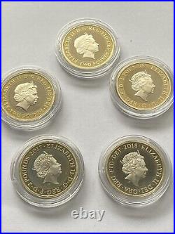 £2 Proof Set of 5 x WW1 coins 2014 2018 armistice aviation navy army kitchener