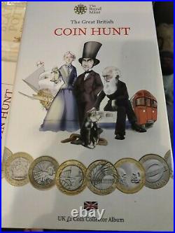 £2 TWO POUND UK COIN HUNT ROYAL MINT ALBUM 1999 -2016 1st EDT WITH 20 COINS USED