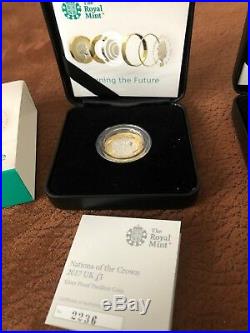 2 X 2017 £1 One Pound Silver Proof Piedfort Coin Nations of the Crown Boxed COA