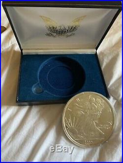 2000 Liberty Eagle One Half Pound. 999 Fine Silver Coin With Case
