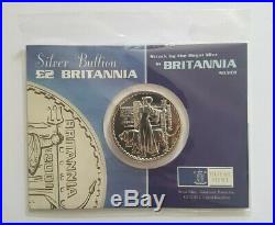2001 Royal Mint Britannia One Troy Ounce Fine Silver Bullion Two Pounds £2 coin