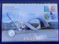 2003 £1 Bridges All 4 dated 2003 Silver Pattern Set Signed Covers Ltd Edition