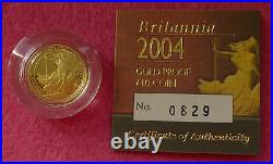 2004 Gold Britannia £10 Ten Pound 1/10th Proof Coin Box And Coa
