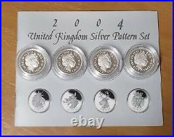 2004 UK Silver proof pattern £1 coins. Superb item, no toning. Queens beast