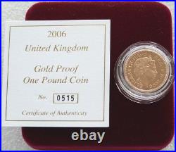 2006 Royal Mint Irish Egyptian Arch Bridge £1 One Pound Gold Proof Coin Box Coa