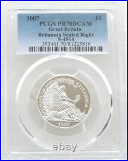 2007 British Royal Mint Britannia £1 One Pound Silver Proof Coin PCGS PR70 DCAM