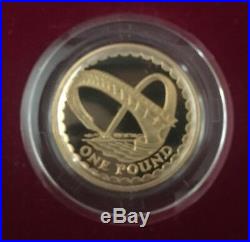 2007 One Pound Gold GREAT BRITAIN MILLENNIUM BRIDGE COIN PROOF #317 /1500 19.61g