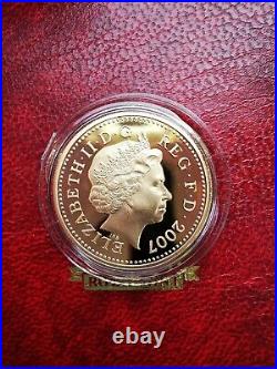 2007 Royal Mint MILLENNIUM BRIDGE £1 proof One Pound Gold Box Coa 19.619g 22ct