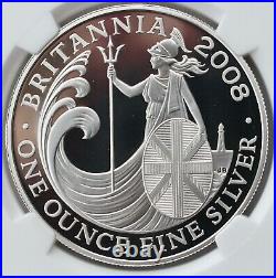 2008 Britannia Silver Proof £2 Two Pound NGC PF69 1oz Great Britain