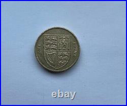 2008 Elizabeth II £1 One Pound Coin. The Royal Shield Of Arms Reverse