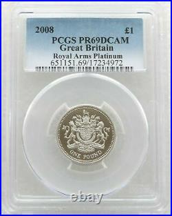 2008 Royal Arms £1 One Pound Platinum Proof Coin PCGS PR69 DCAM
