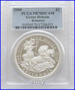2009 Great Britain Britannia £2 Two Pound Silver Proof 1oz Coin PCGS PR70 DCAM