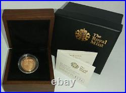 2009 UK £1 One Pound Royal Mint SHIELD Of The ROYAL ARMS 19.61 g Proof Gold Coin