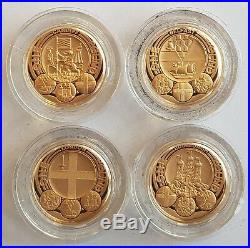 2010 And 2011 Uk Cities 4 Coin Gold Proof One Pound Set