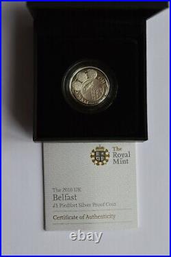 2010 Belfast £1 One Pound Piedfort Silver proof Coin