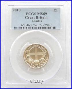 2010 Capital Cities of the UK London BU £1 One Pound Coin PCGS MS69 POP 1