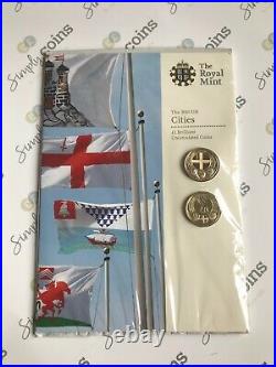 2010 Cities London & Belfast One 1 Pound Coins In Original Royal Mint Pack